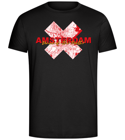 Amsterdam City Map Design - Comfort Unisex T-Shirt_DEEP BLACK_front