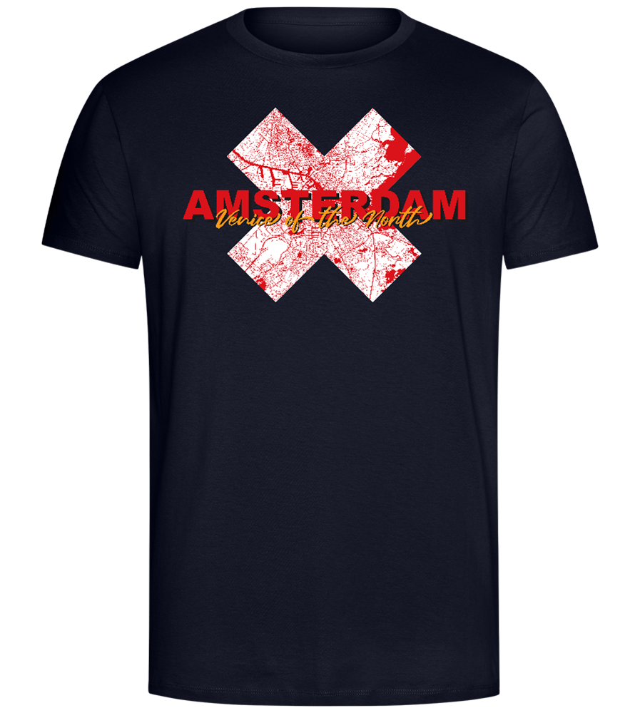 Amsterdam City Map Design - Comfort Unisex T-Shirt_FRENCH NAVY_front