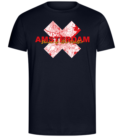 Amsterdam City Map Design - Comfort Unisex T-Shirt_FRENCH NAVY_front