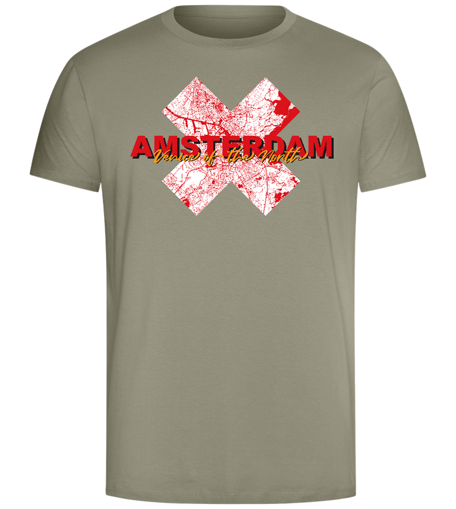 Amsterdam City Map Design - Comfort Unisex T-Shirt_KHAKI_front