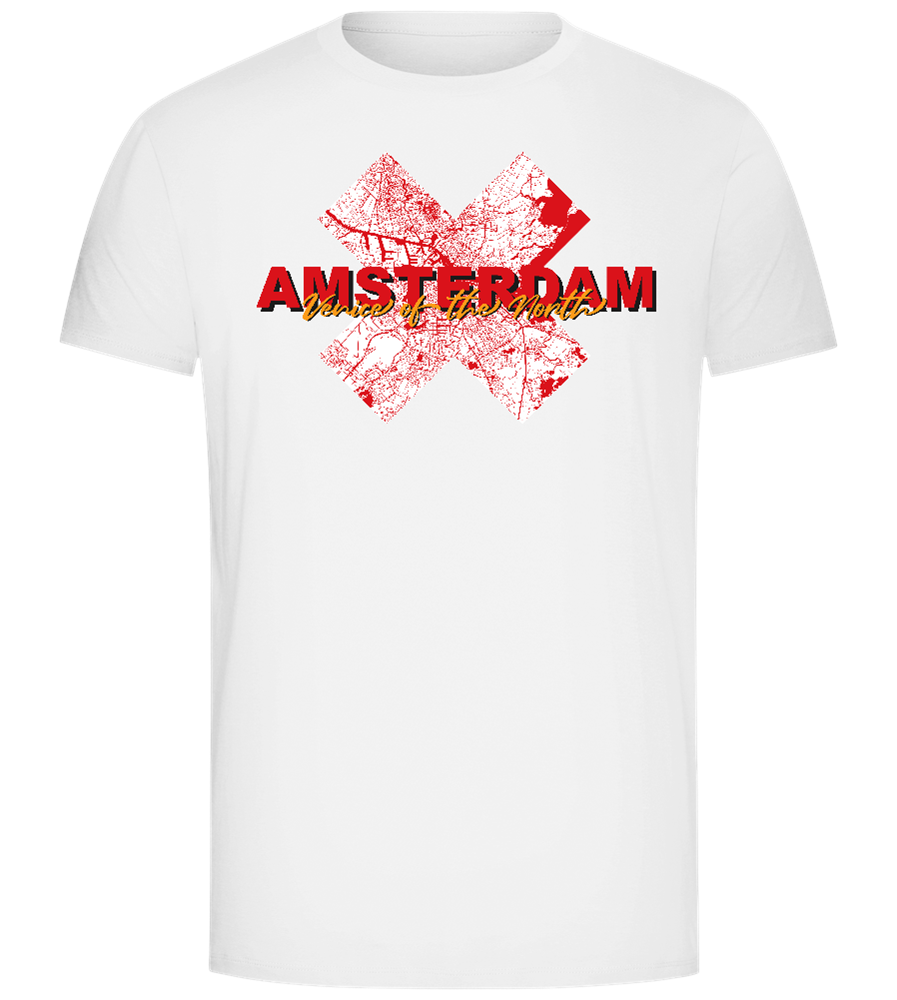 Amsterdam City Map Design - Comfort Unisex T-Shirt_WHITE_front