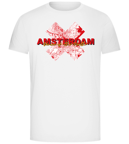 Amsterdam City Map Design - Comfort Unisex T-Shirt_WHITE_front