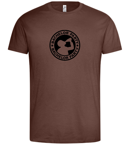 Bachelor Party Symbol Design - Premium men's t-shirt_CHOCOLATE_front