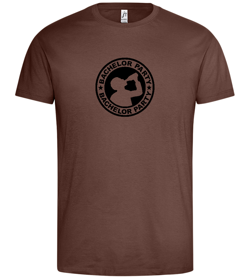 Bachelor Party Symbol Design - Premium men's t-shirt_CHOCOLATE_front