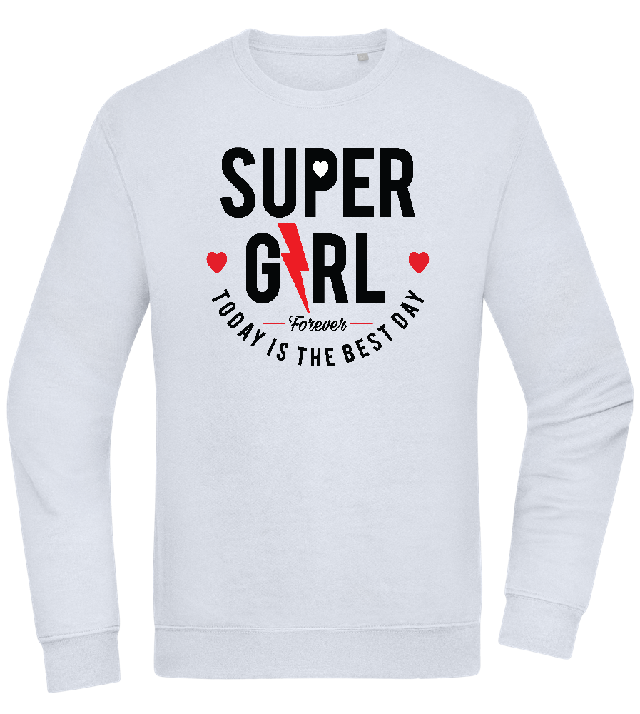 Super Girl Forever Design - Comfort Essential Unisex Sweater_CREAMY BLUE_front