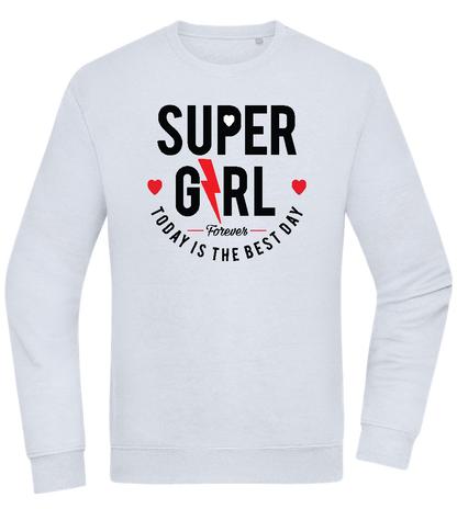 Super Girl Forever Design - Comfort Essential Unisex Sweater_CREAMY BLUE_front