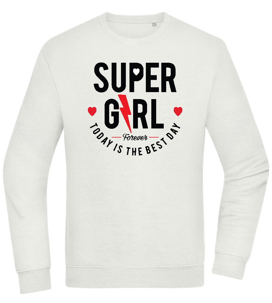 Super Girl Forever Design - Comfort Essential Unisex Sweater_CREAMY GREEN_front