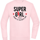 Super Girl Forever Design - Comfort Essential Unisex Sweater_LIGHT PEACH ROSE_front