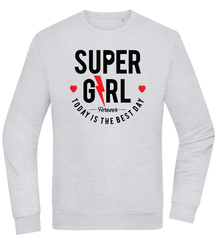 Super Girl Forever Design - Comfort Essential Unisex Sweater_ORION GREY II_front