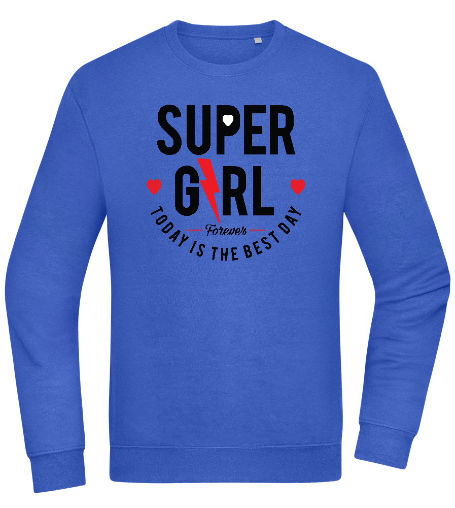 Super Girl Forever Design - Comfort Essential Unisex Sweater_ROYAL_front