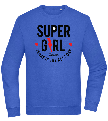 Super Girl Forever Design - Comfort Essential Unisex Sweater_ROYAL_front