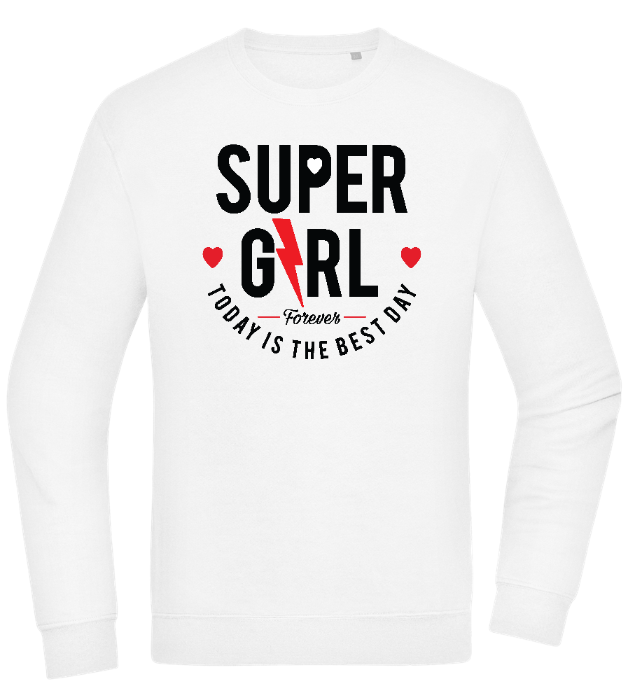 Super Girl Forever Design - Comfort Essential Unisex Sweater_WHITE_front