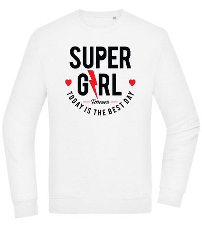 Super Girl Forever Design - Comfort Essential Unisex Sweater_WHITE_front