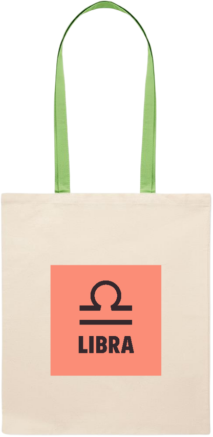 Zodiac Libra Design - Essential colored handle tote bag_LIME_front