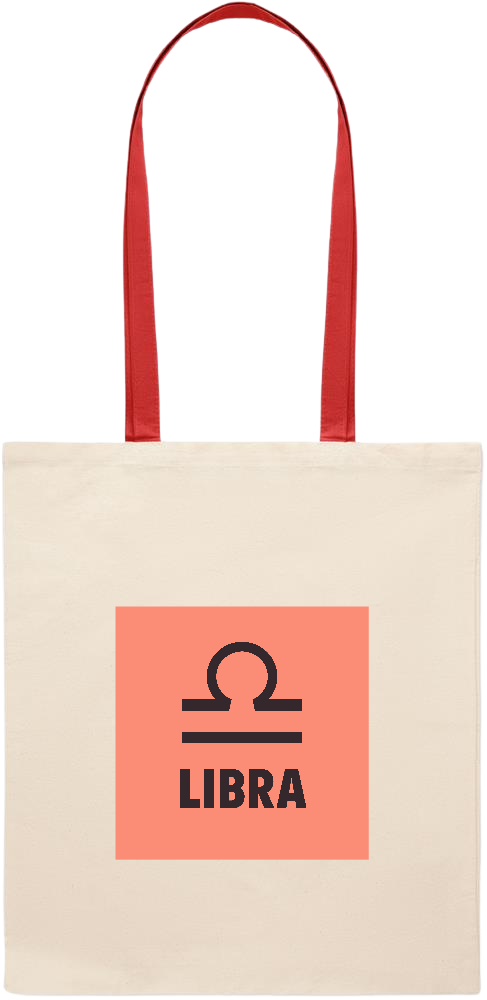 Zodiac Libra Design - Essential colored handle tote bag_RED_front