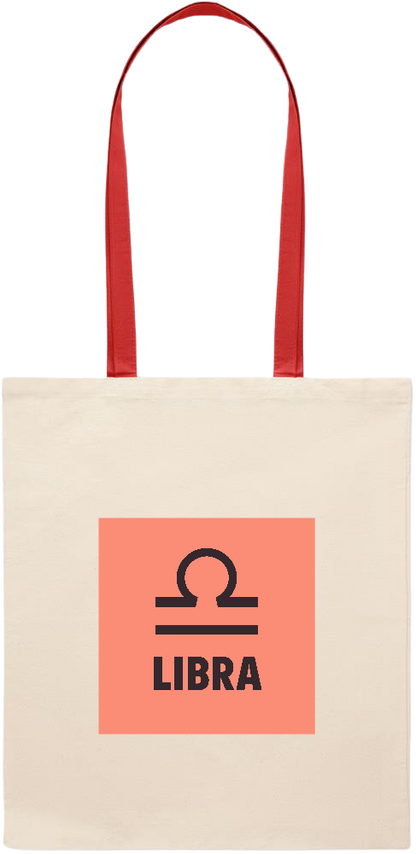 Zodiac Libra Design - Essential colored handle tote bag_RED_front