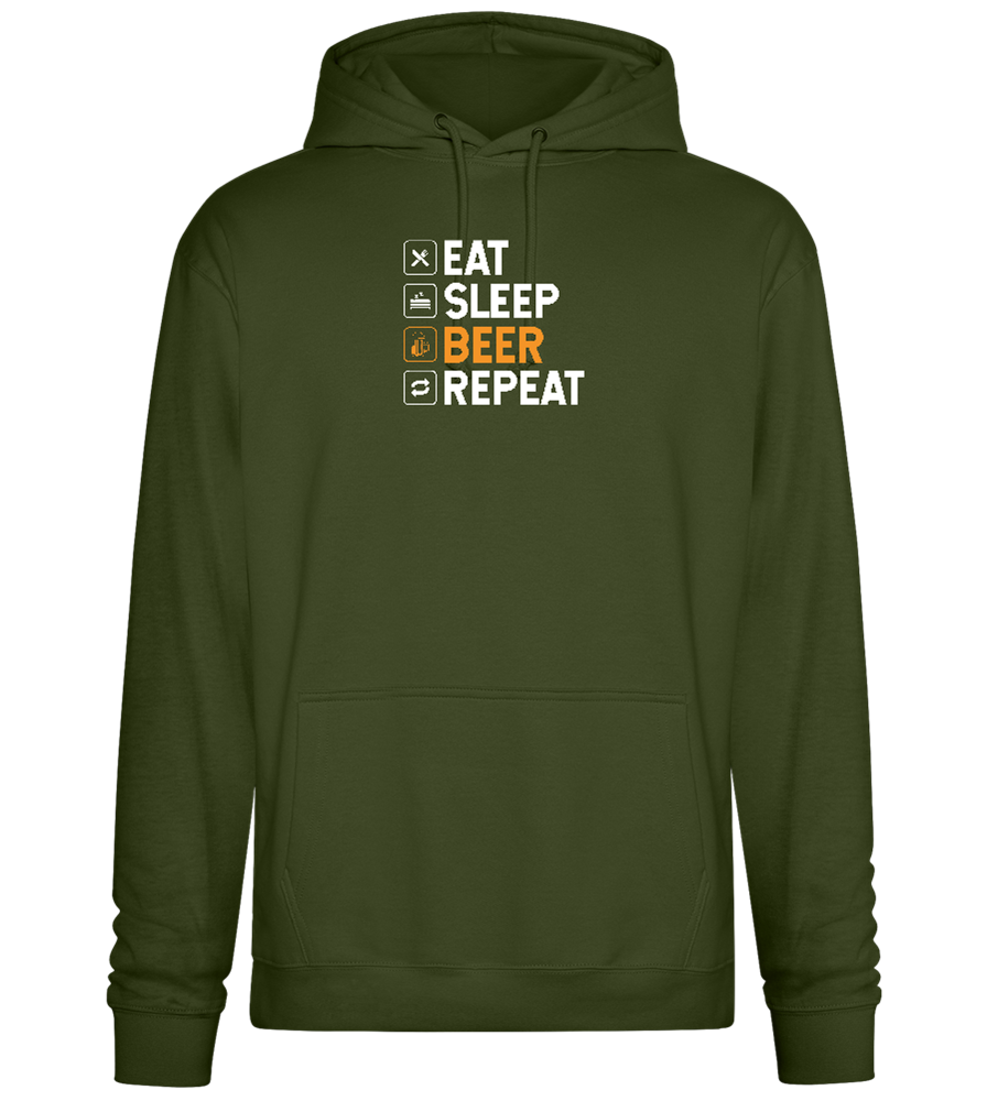 Beer Repeat Design - Premium Essential Unisex Hoodie_ARMY_front