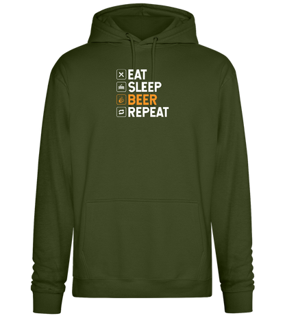 Beer Repeat Design - Premium Essential Unisex Hoodie_ARMY_front