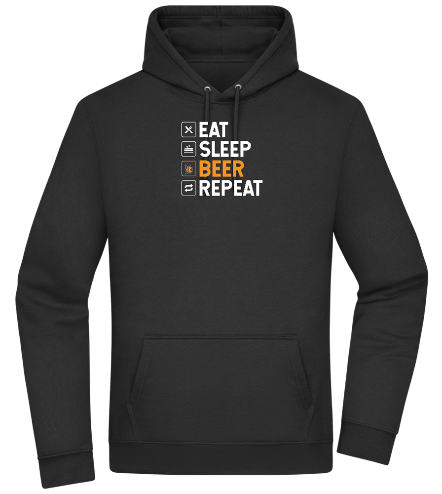 Beer Repeat Design - Premium Essential Unisex Hoodie_BLACK_front