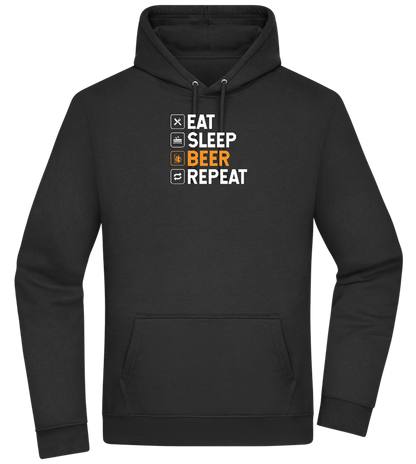 Beer Repeat Design - Premium Essential Unisex Hoodie_BLACK_front