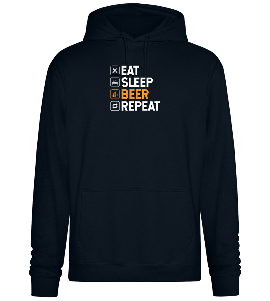 Beer Repeat Design - Premium Essential Unisex Hoodie_BLACK_front