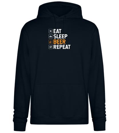 Beer Repeat Design - Premium Essential Unisex Hoodie_BLACK_front