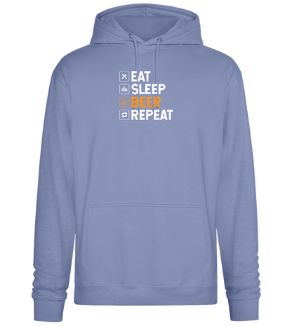 Beer Repeat Design - Premium Essential Unisex Hoodie_BLUE_front