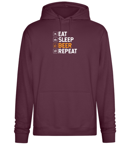 Beer Repeat Design - Premium Essential Unisex Hoodie_BORDEAUX_front