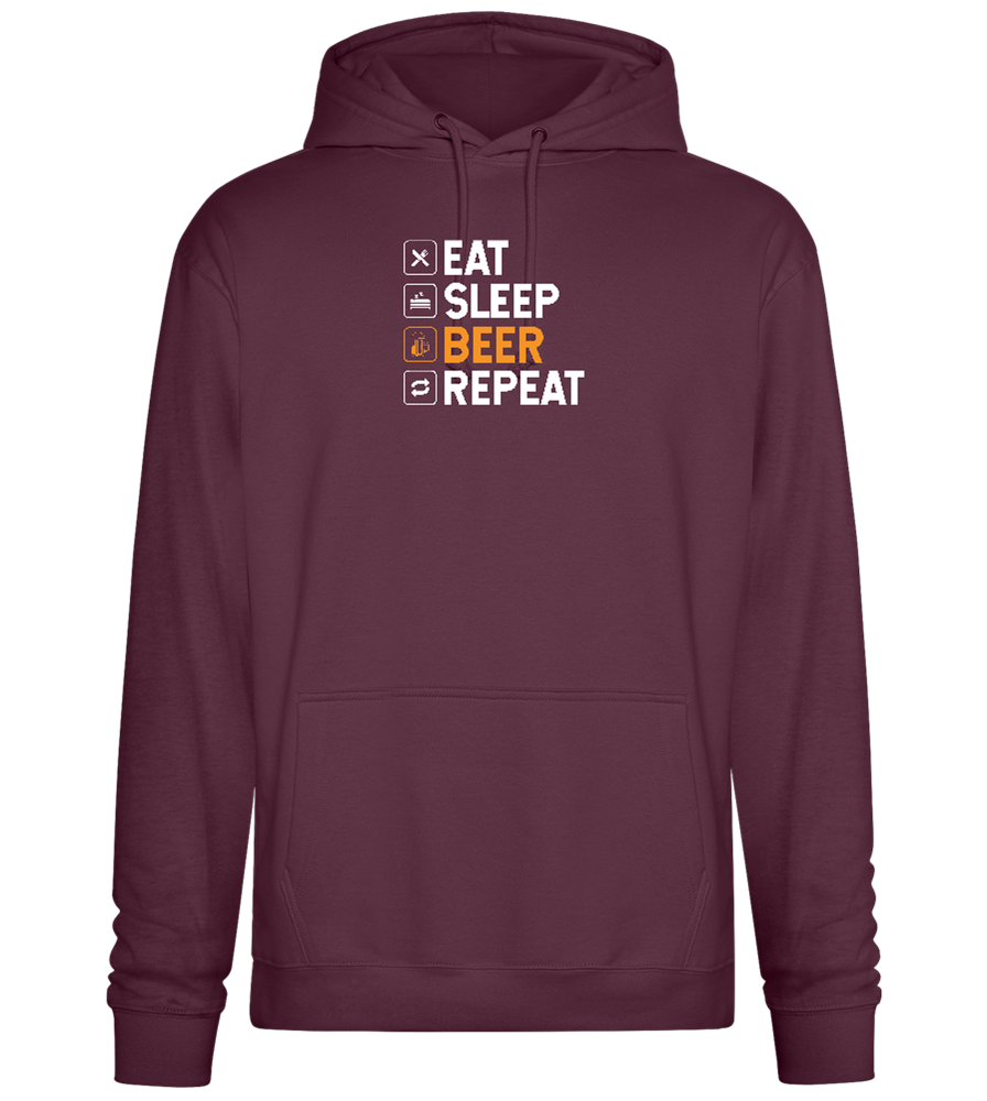 Beer Repeat Design - Premium Essential Unisex Hoodie_BORDEAUX_front