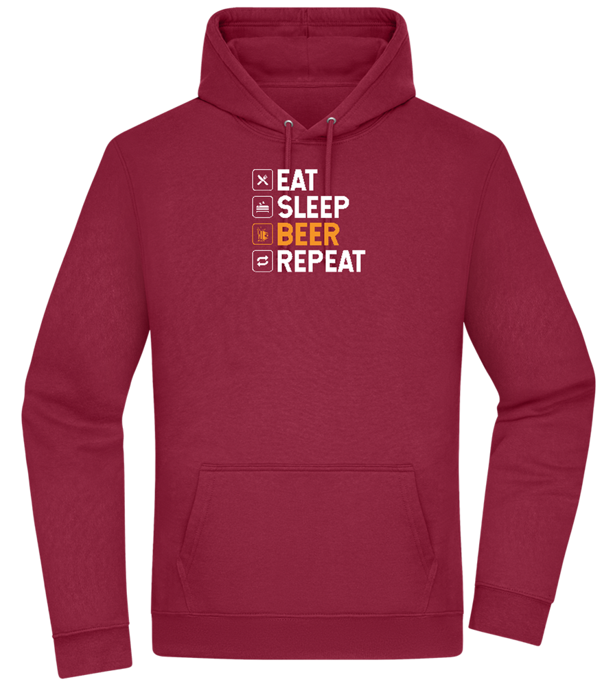 Beer Repeat Design - Premium Essential Unisex Hoodie_BORDEAUX_front