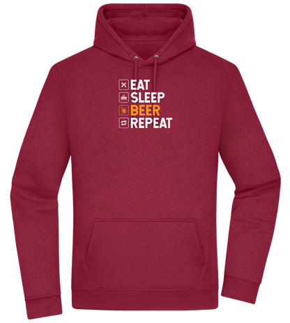 Beer Repeat Design - Premium Essential Unisex Hoodie_BORDEAUX_front