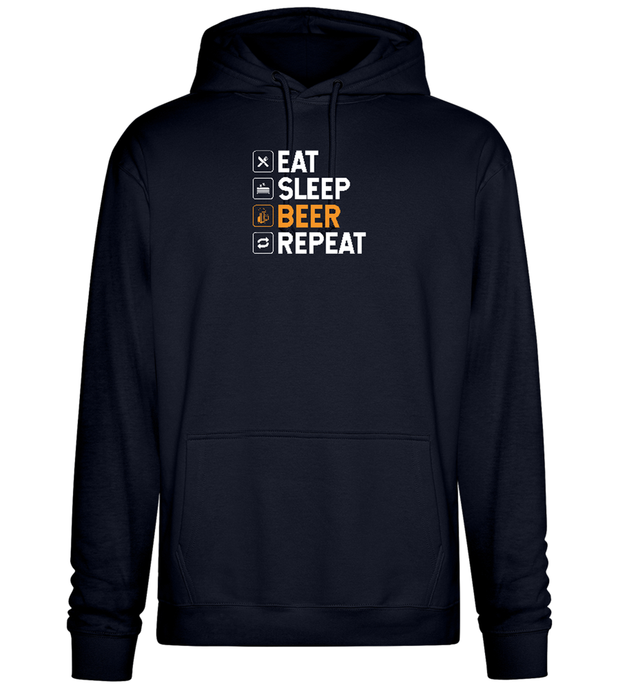 Beer Repeat Design - Premium Essential Unisex Hoodie_FRENCH NAVY_front