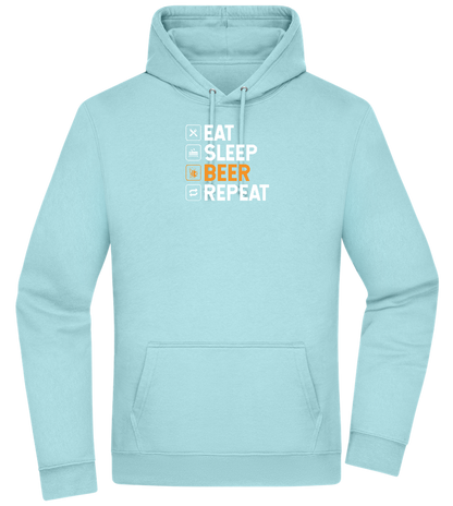 Beer Repeat Design - Premium Essential Unisex Hoodie_POOL BLUE_front