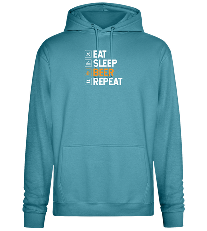 Beer Repeat Design - Premium Essential Unisex Hoodie_POOL BLUE_front