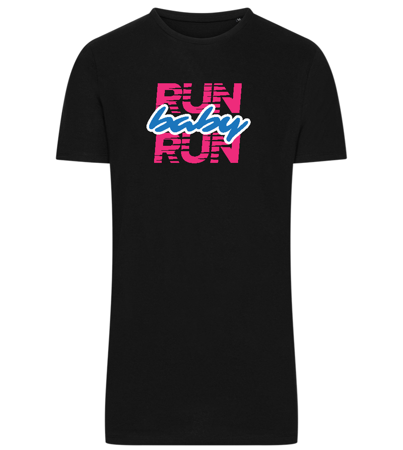 Run Baby Run Design - Comfort men's long t-shirt_DEEP BLACK_front