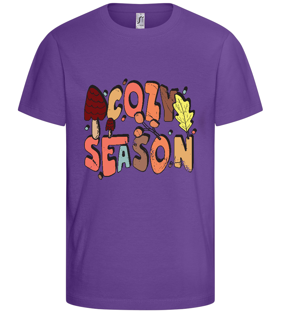 Cozy Season Design - Basic kids t-shirt_DARK PURPLE_front