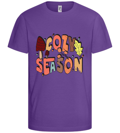 Cozy Season Design - Basic kids t-shirt_DARK PURPLE_front