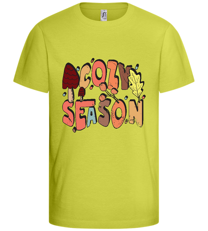 Cozy Season Design - Basic kids t-shirt_GREEN APPLE_front