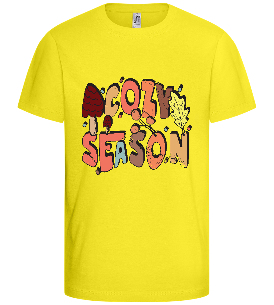 Cozy Season Design - Basic kids t-shirt_LEMON_front