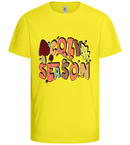 Cozy Season Design - Basic kids t-shirt_LEMON_front