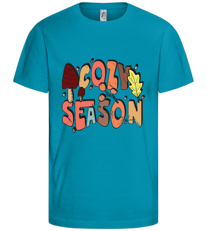 Cozy Season Design - Basic kids t-shirt_TURQUOISE_front