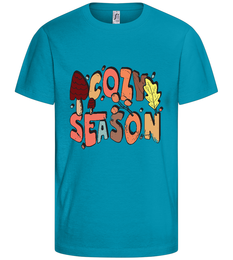 Cozy Season Design - Basic kids t-shirt_TURQUOISE_front