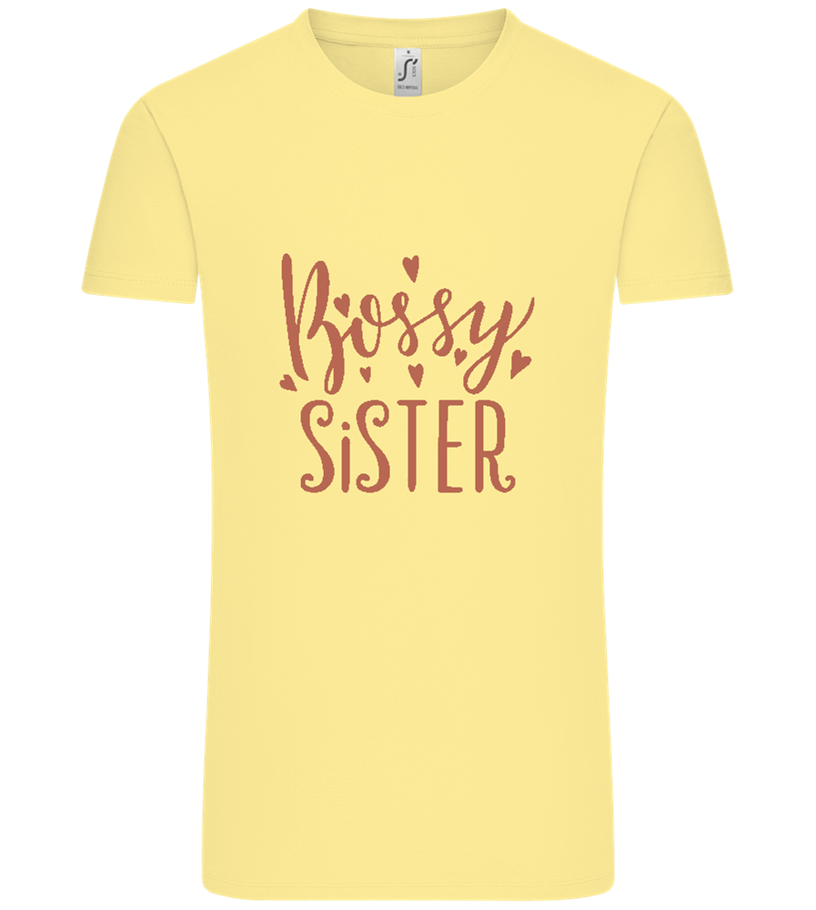 Bossy Sister Text Design - Comfort Unisex T-Shirt_AMARELO CLARO_front