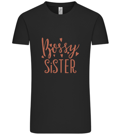 Bossy Sister Text Design - Comfort Unisex T-Shirt_DEEP BLACK_front