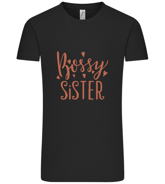 Bossy Sister Text Design - Comfort Unisex T-Shirt_DEEP BLACK_front