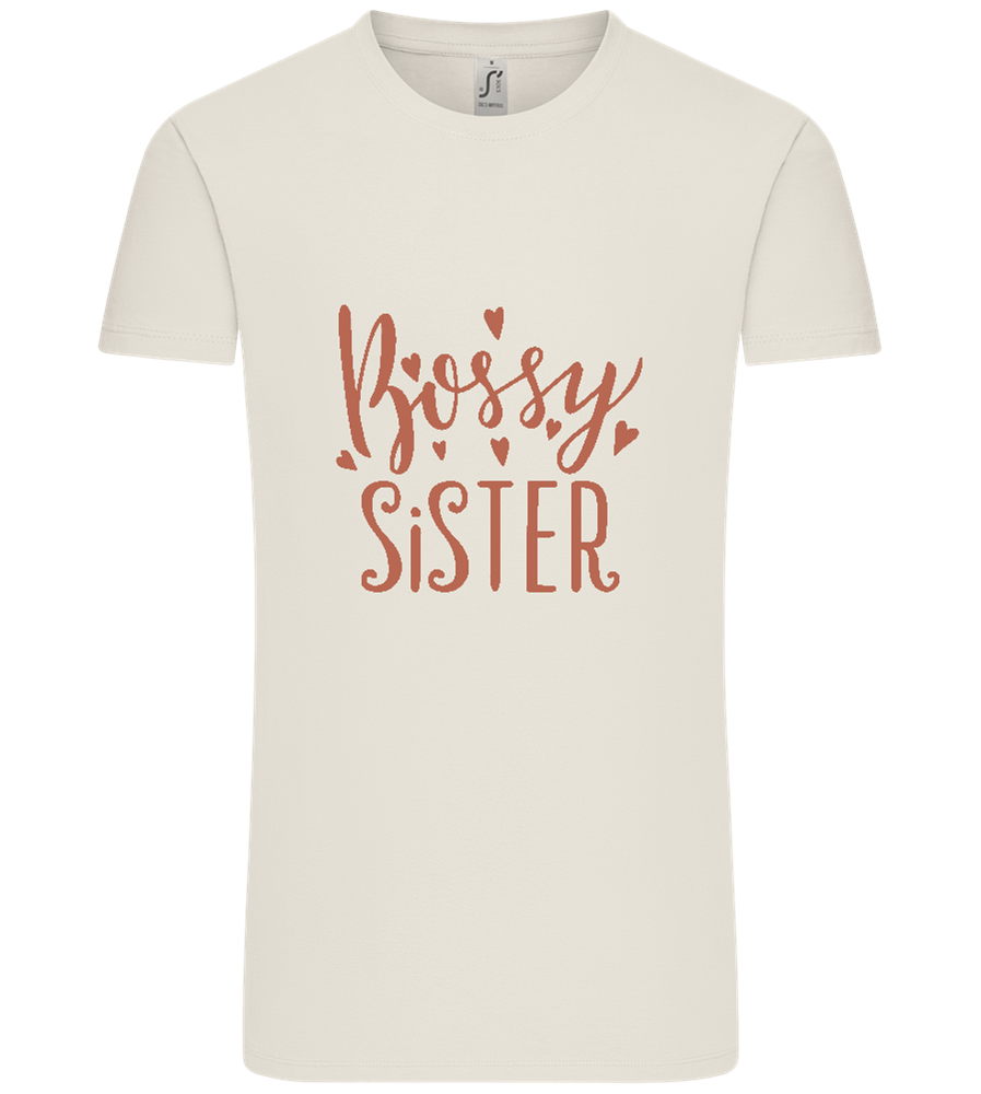 Bossy Sister Text Design - Comfort Unisex T-Shirt_ECRU_front