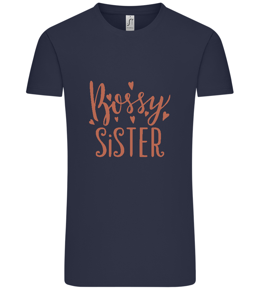 Bossy Sister Text Design - Comfort Unisex T-Shirt_FRENCH NAVY_front