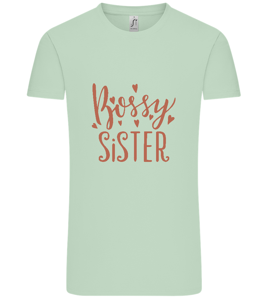 Bossy Sister Text Design - Comfort Unisex T-Shirt_ICE GREEN_front