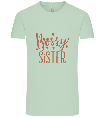 Bossy Sister Text Design - Comfort Unisex T-Shirt_ICE GREEN_front