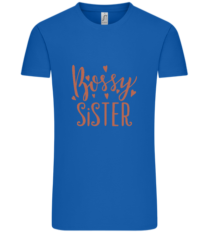 Bossy Sister Text Design - Comfort Unisex T-Shirt_ROYAL_front